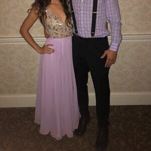 White by Soiéblu Lavender Maxi Dress With Silver Jewels